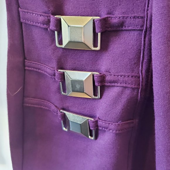 Venus Long Sleeve Purple V Neck Top - Picture 2 of 3